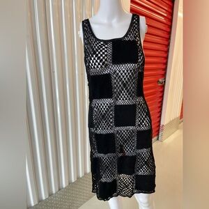 Forever 21 Black and White Crochet Midi Dress